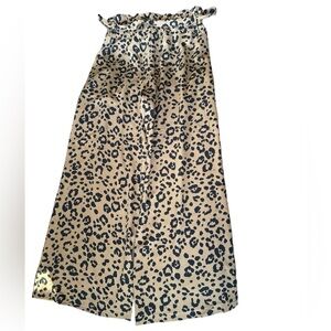 Mitto Shop Boho Leopard Wide Leg Pants Size L